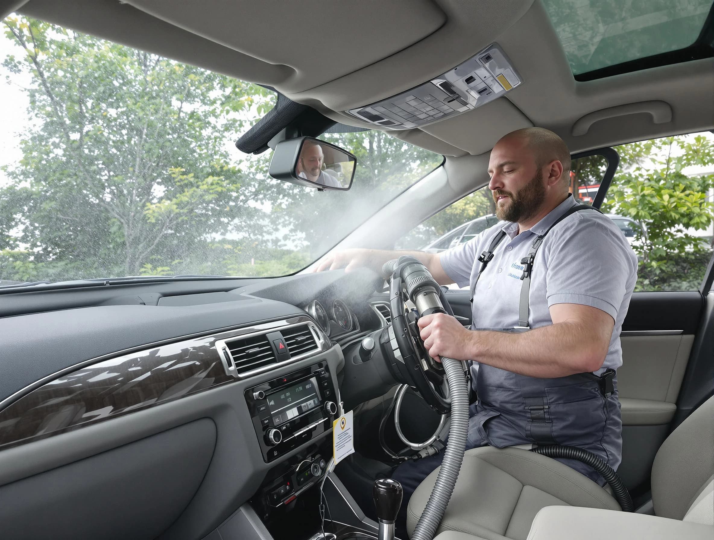 Lawrenceville Air Duct Cleaning specialist performing professional car duct cleaning in Lawrenceville